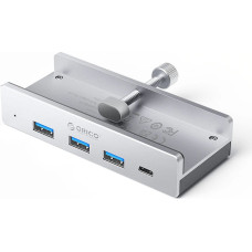 Orico MH4PC Hub Clamp-Mounted USB-C | 3x USB-A 3.0 + 1x USB-C 3.0 - Silver