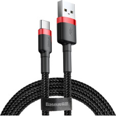 Baseus Izturīgs neilona kabelis USB — USB-C QC3.0 3A 0,5M melnsarkans
