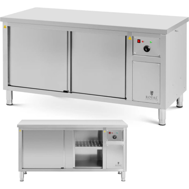Royal Catering Apkures skapja plāk&scaron;ņu sildītājs 30-80 C 160 x 70 x 85 cm 2,4kW