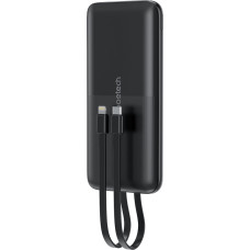 Choetech Powerbank 10000 mAh 22,5 W USB-A USB-C mikro USB ar USB-C un Lightning kabeli — melns
