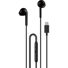 Dudao X3C ausīs ievietojamas vadu austiņas ar mikrofonu un tālvadības pulti USB-C 1,2 m — melnas