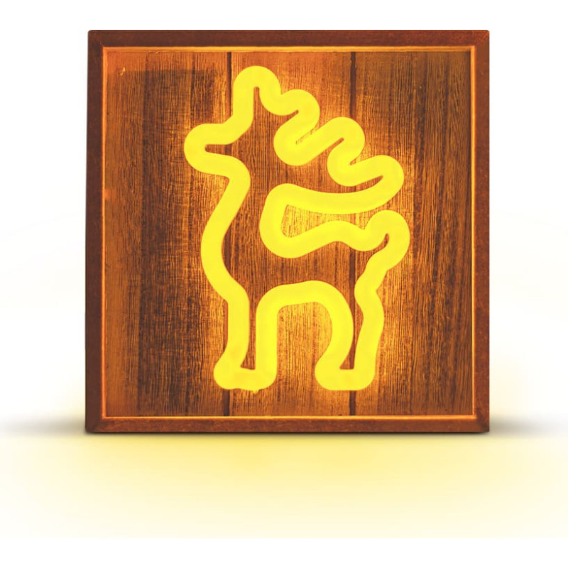Forever Light Neon Wood Frame LED DEER warm white FLNW01 Forever Light