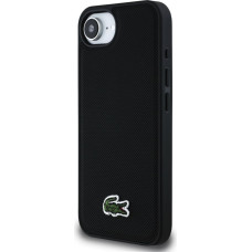 Lacoste Iconic Petit Pique Woven Logo MagSafe Case for iPhone 16e Black