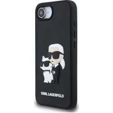 Karl Lagerfeld 3D Rubber Karl and Choupette Case for iPhone 16e Black