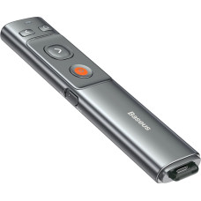 Baseus Lāzera rādītājs ar tālvadības pulti prezentācijām līdz 100 m WiFi 2,4 GHz USB-A/C — pelēks