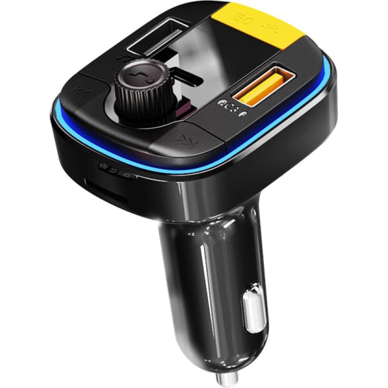Yesido Transmitter FM Y45 MP3, Bluetooth - 2xUSB + Type C + microSD - QC 18W PD 20W black