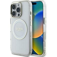 Case Guess IML Metal Colored Circle      Classic Logo MagSafe for iPhone 16 Pro Max white