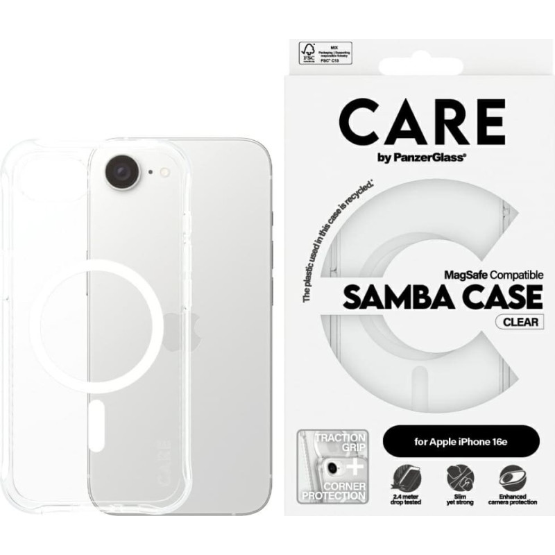 Etui CARE by PanzerGlass Fashion MagSafe do iPhone 16e przezroczysty