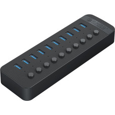 Orico Hub CT2U3-10AB ar 10x USB-A slēdžiem - melns