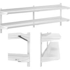 Royal Catering Sienas plaukts ēdināšanas uzņēmumiem, dubults, regulējams, TĒRAUDA, 200 x 30 cm