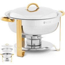 Royal Catering Apaļa galda ēdiena sildītājs pastai ar vāku 4,5 l