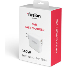 Fusion Energy lādētājs 2 x USB-C | USB-A | 140W | 3A balts (saderīgs ar Macbook | Dell | HP | ASUS)