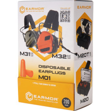 Earmor - Putuplasta ausu aizbāžņi MaxDefense - 200 pāri - M01 iepakojums