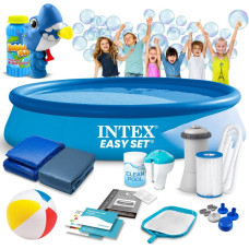 Intex Dārza paplašināšanas baseins 366 x 76 cm 15 in 1 28132 + burbuļu mašīna BEZ MAKSAS
