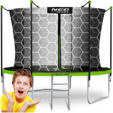 Neo-Sport Dārza batuts 8 pēdas/252 cm ar iekšējo tīklu un kāpnēm