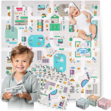 Nukido Putuplasta puzles paklājiņš 120x120cm + putuplasta figūriņas Pilsēta