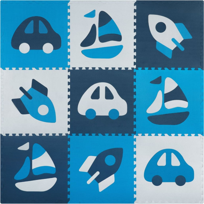 Ricokids Putuplasta puzles paklājiņ&scaron; 180x180cm 9 gab. zils