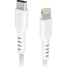 SBS MFi sertificēts USB-C kabelis - iPhone Lightning 1m - balts