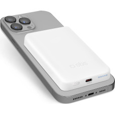 SBS Powerbank 5000 mAh USB-C, saderīgs ar MagSafe - balts