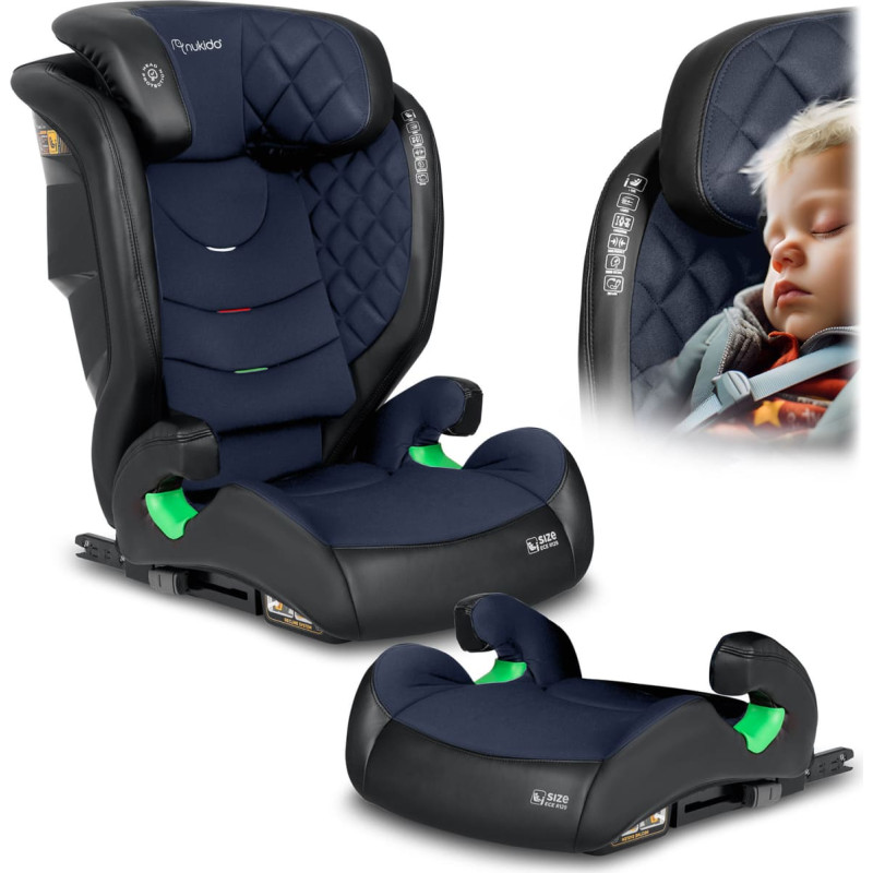Nukido Louis autokrēsliņ&scaron; melns/tum&scaron;i zils 15-36 kg ISOFIX