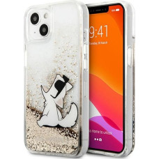 KLHCP13SGCFD Karl Lagerfeld Liquid Glitter Choupette Eat Case for iPhone 13 mini Gold