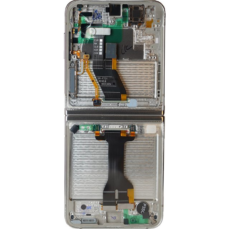 LCD display + Touch Unit + Front Cover Samsung F731 Galaxy Z Flip 5 5G Cream (Service Pack)