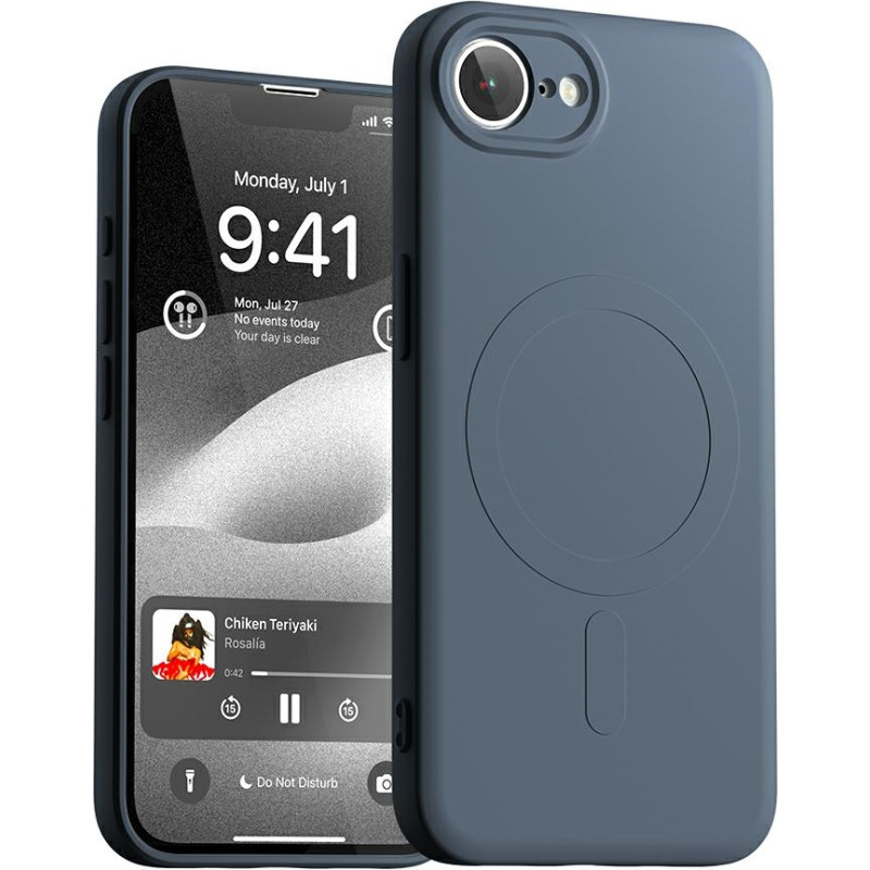 Etui Mercury Semi-Silicone MagSafe do     iPhone 16e granatowy