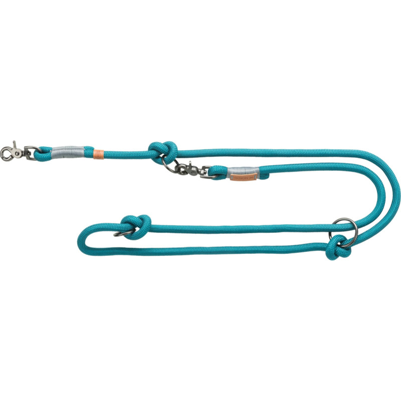 Trixie Pavada : Trixie BE NORDIC adjustable leash, L–XL: 2.00 m|ø 13 mm, petrol|light petrol|grey|light grey.