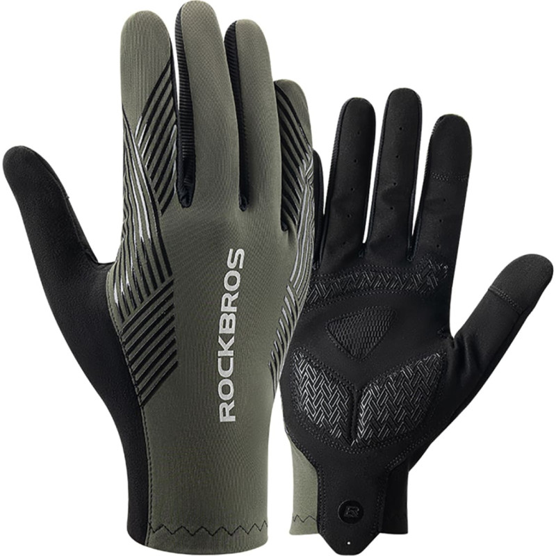 Rockbros Pilnībā triecienus absorbējo&scaron;i riteņbrauk&scaron;anas cimdi XXL izmērs - zaļi