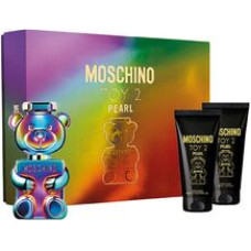Moschino Toy 2 Pearl Gift Set EDP 50 ml, body lotion 50 ml, and shower gel 50 ml.