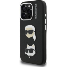Karl Lagerfeld Grained PU K&CH Heads Case for iPhone 16 Pro Max Black