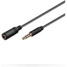 Microconnect 3.5mm 4-pin 0.5m M-F Black Audio Extension Cable