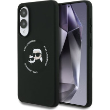 Case Karl Lagerfeld Silicone Double Heads And Circle MagSafe for Samsung Galaxy S25 Edge black
