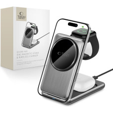 TECH-PROTECT QI15W-A42 3IN1 MAGNETIC MAGSAFE WIRELESS CHARGER SPACE GREY