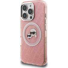 Karl Lagerfeld IML K&CH Heads Repeated Logo MagSafe Case for iPhone 16 Pro Max Pink
