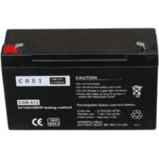 Cosi Svina akumulators, COSI CSB-612 (6V, 12Ah / 20HR) (4.8mm) VRLA (Valve Regulated Lead-Acid)