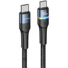 USAMS Kabel pleciony U76 USB-C na USB-C 100W PD Fast Charging 1.2m czarny|black SJ537USB01(US-SJ537)
