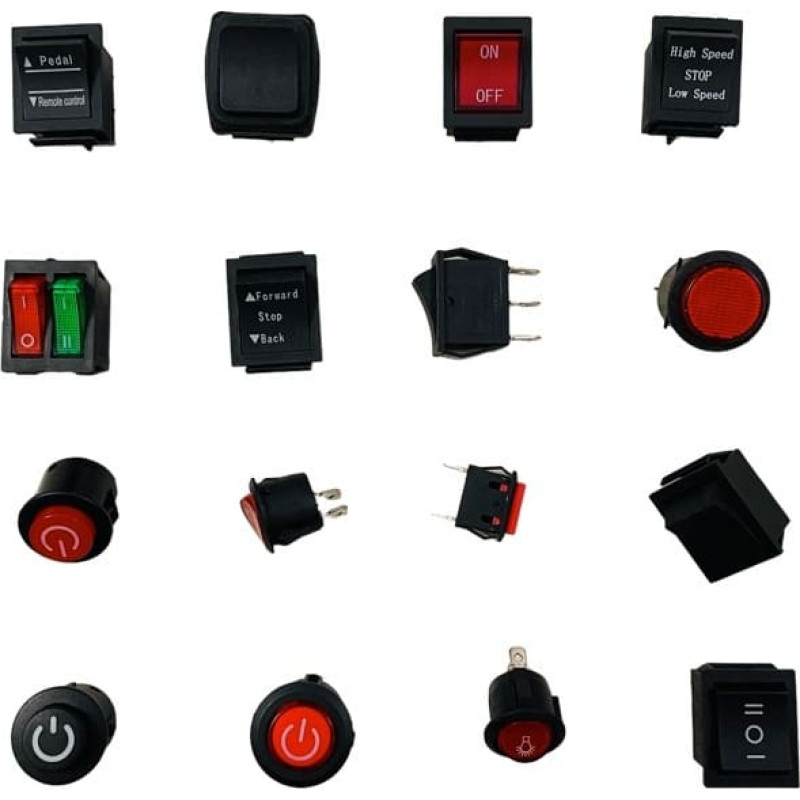 Slēdži un ieslēgšanas/izslēgšanas pogas elektriskajām bērnu automašīnām, motocikliem un kvadracikliem