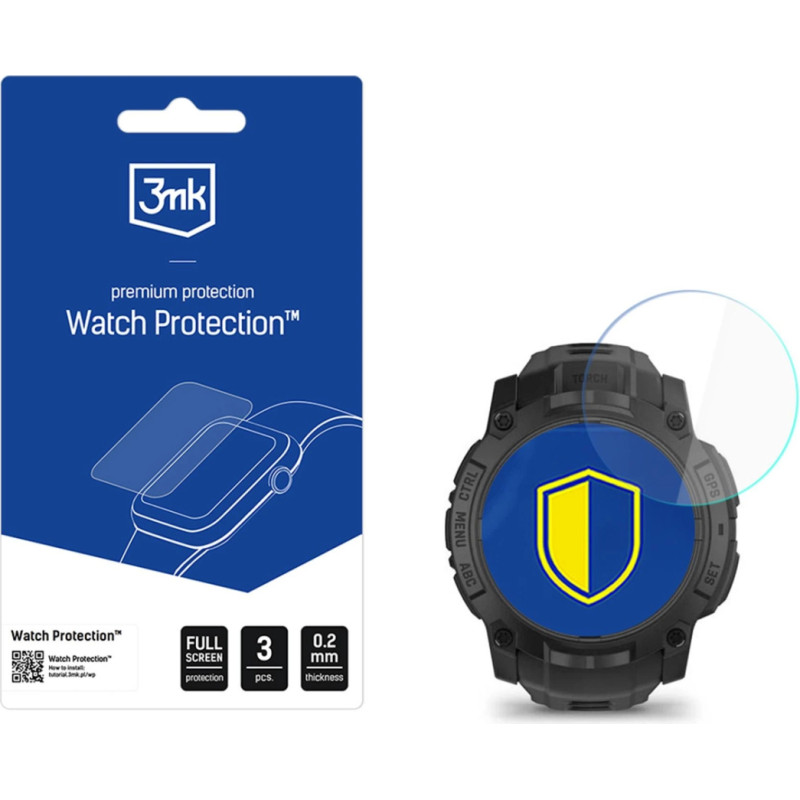 3Mk Protection Smartwatch Screen Protector 3mk Watch Protection FlexibleGlass for Garmin Instinct 3 Tactical Edition 50mm