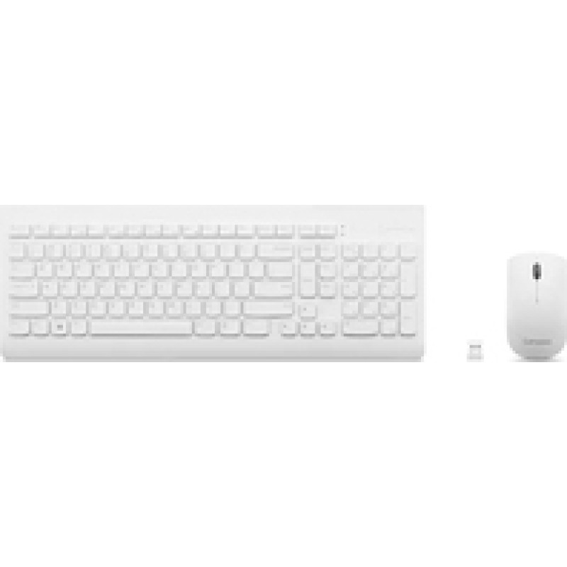 Lenovo Wireless Combo Keyboard & Mouse 510 2.4 GHz Wireless via Nano USB  Keyboard layout English  White