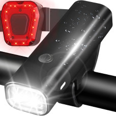 Retoo Uzlādējams velosipēda lukturis, priek&scaron;ējais un aizmugurējais, 2000 mAh, līdz 400 lm