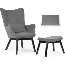 Sofotel Norse krēsls ar atzveltni un kāju balstu, pelēks