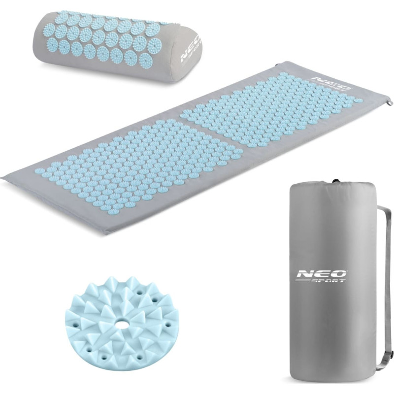 Neo-Sport Akupresūras paklājiņ&scaron; ar radzēm NS-901 pelēkzils