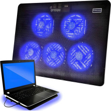 Retoo Klēpjdatora dzesēšanas paliktnis ar LED apgaismojumu un 5 ventilatoriem 12-17 collas