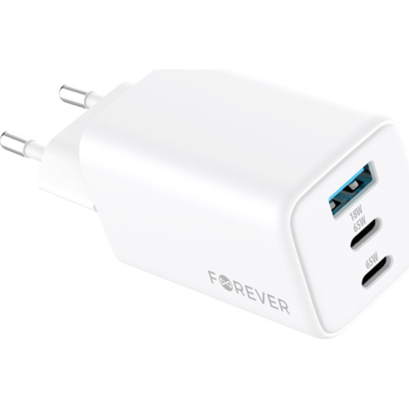 Forever TC-08-65ACC Mobilo telefonu lādētājs 2xType C + USB 65W