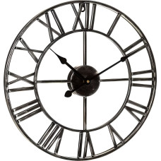 Retoo Retro sienas pulkstenis ar romiešu cipariem LOFT, diametrs 50 cm - melns