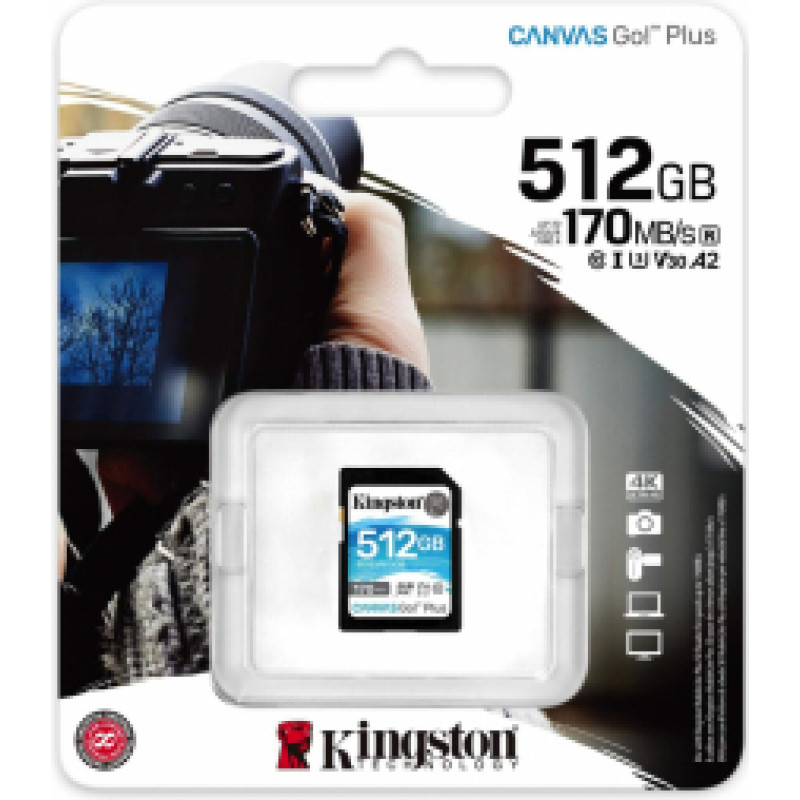 Atmiņas karte Kingston Canvas Go Plus SDXC 512GB