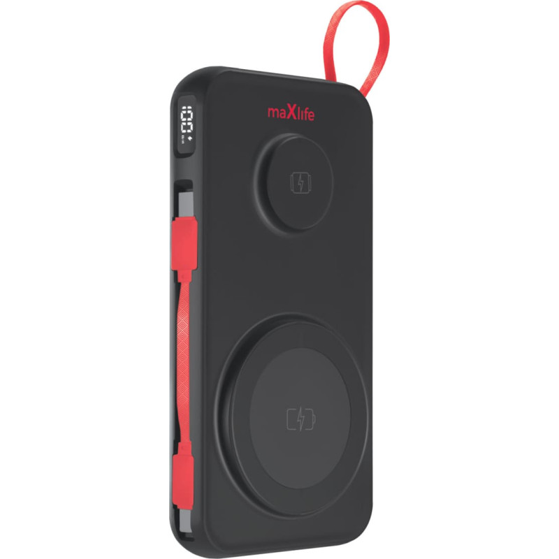 Maxlife wireless power bank MXPB-08 10000 mAh magnetic 3in1 black