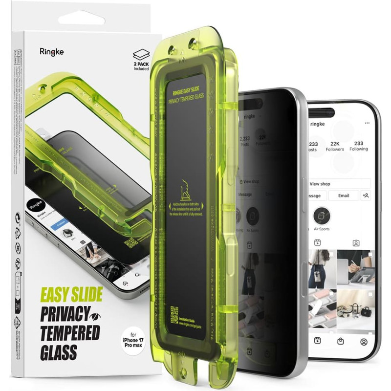 Ringke Easy Slide 2-pack Privacy Glass for iPhone 17 Pro Max