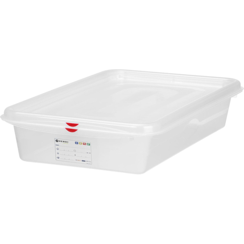 Hendi Pārtikas trauks GN 2/3 ar etiķeti un vāku 9 l 354x325x100 mm